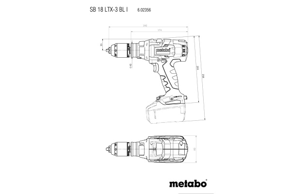 Аккумуляторная ударная дрель Metabo SB 18 LTX-3 BL I