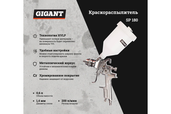 Краскопульт пневматический GIGANT SP 180